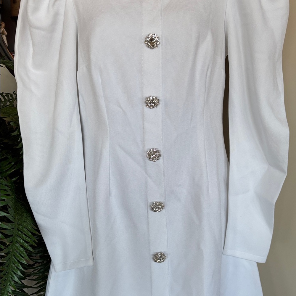 Danielle Bernstein White Rhinestone Mini Dress Lo… - image 5